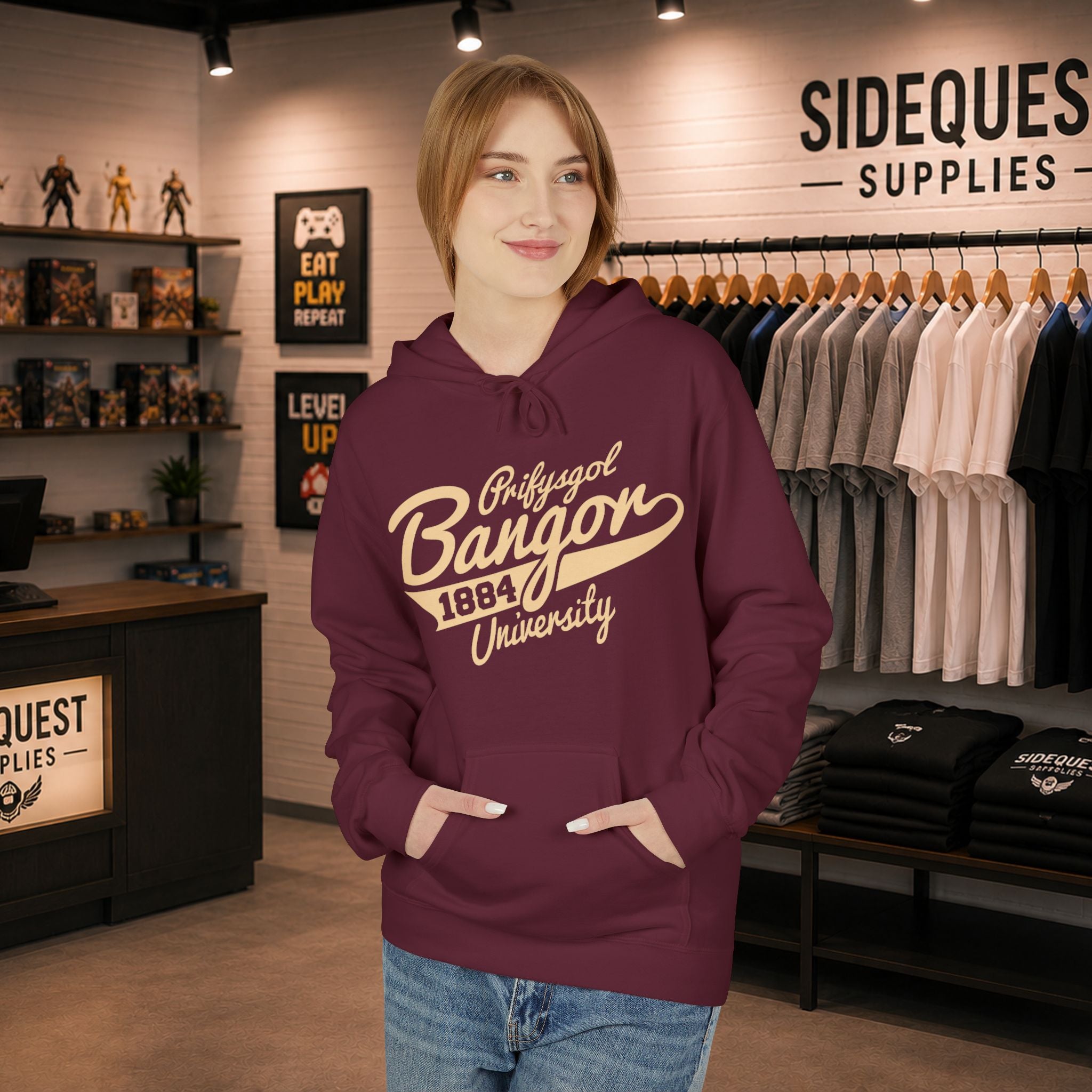 Bangor University hoodie in Beige print