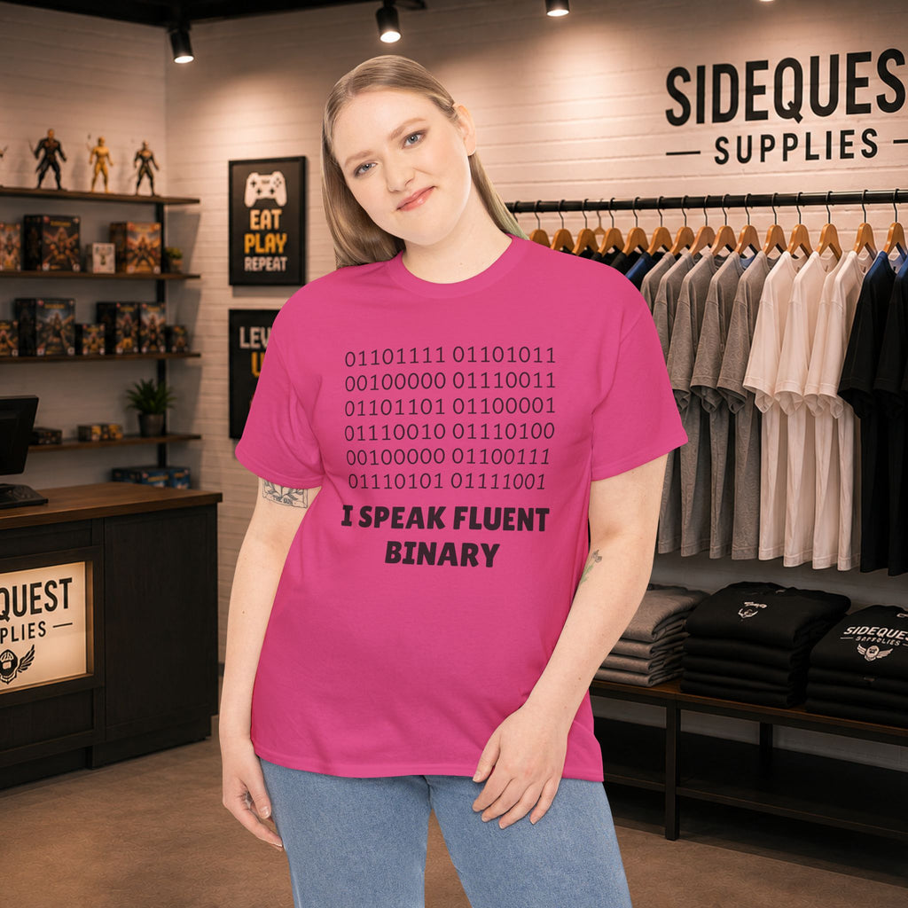 I Speak Fluent Binary Unisex Heavy Cotton Tee