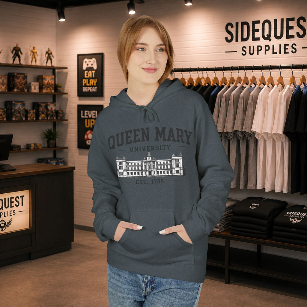 Queen Mary University Building hoodie | Campus Apparel, College Sweatshirt