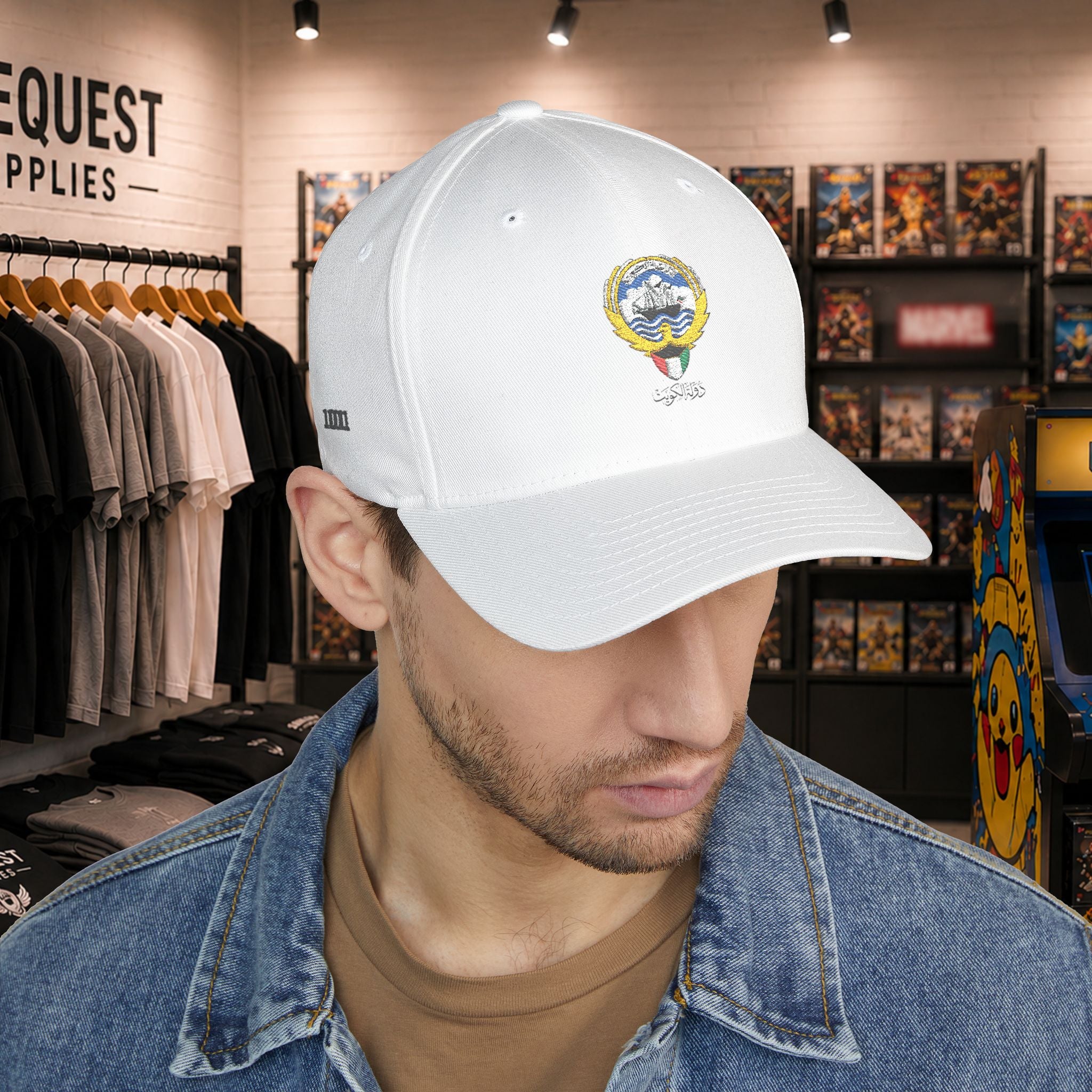 Kuwait closed back cap with Kuwait embroidery logo and country name  (Embroidery)