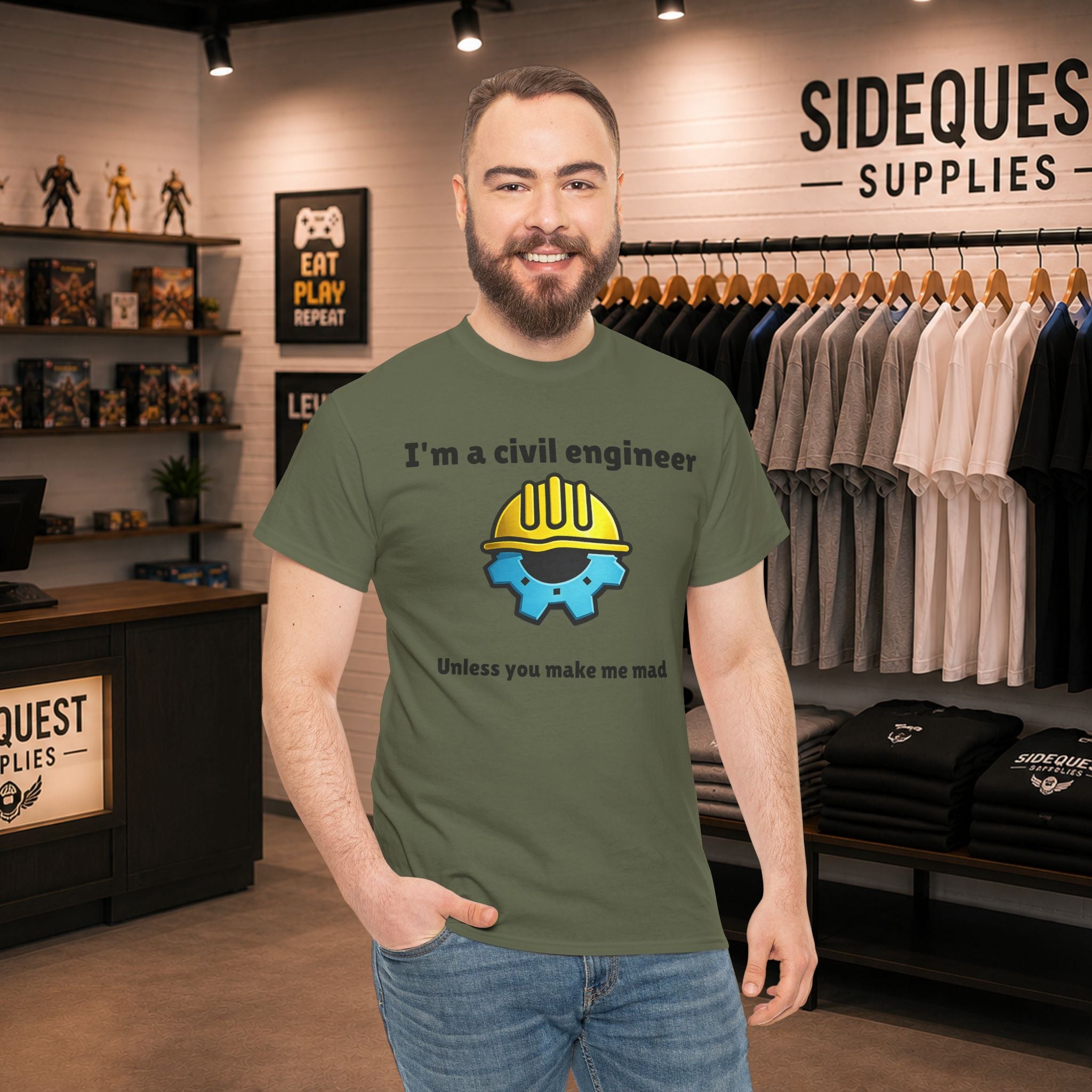 I’m a Civil Engineer… Unless You Make Me Mad 🚧😅 Heavy Cotton T-shirt