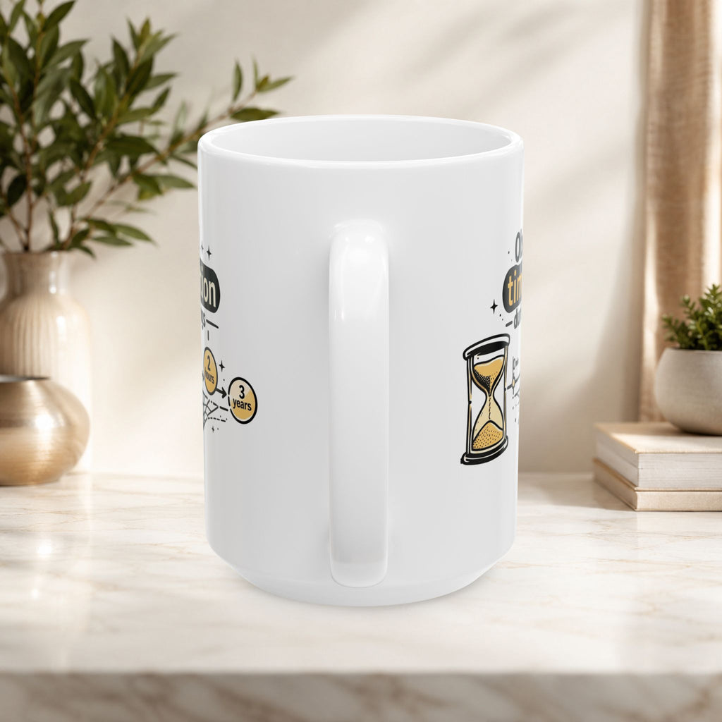 “Observed Time Dilation During Meetings” Science Humor, Office Survival Ceramic Mug 11oz/15oz