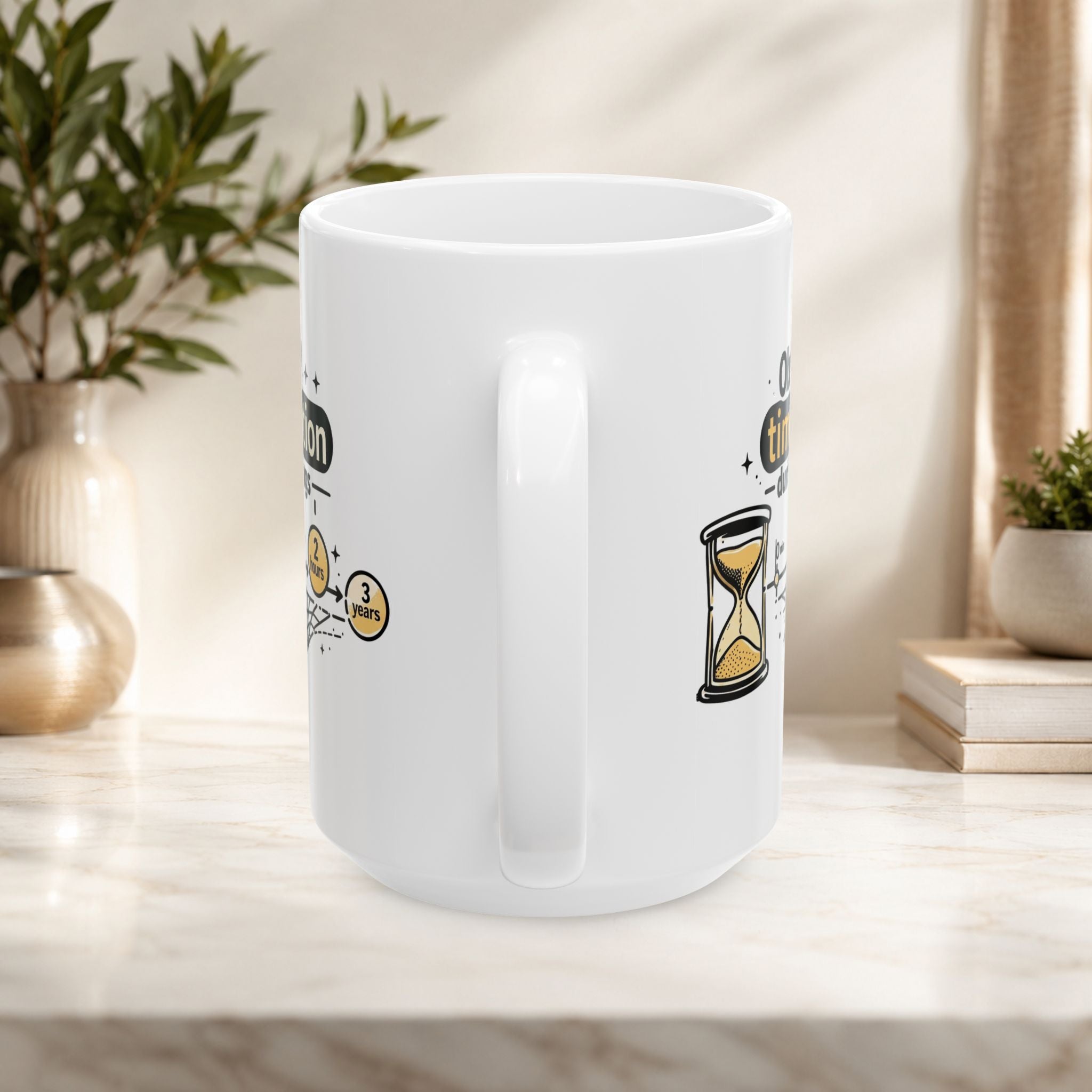 “Observed Time Dilation During Meetings” Science Humor, Office Survival Ceramic Mug 11oz/15oz