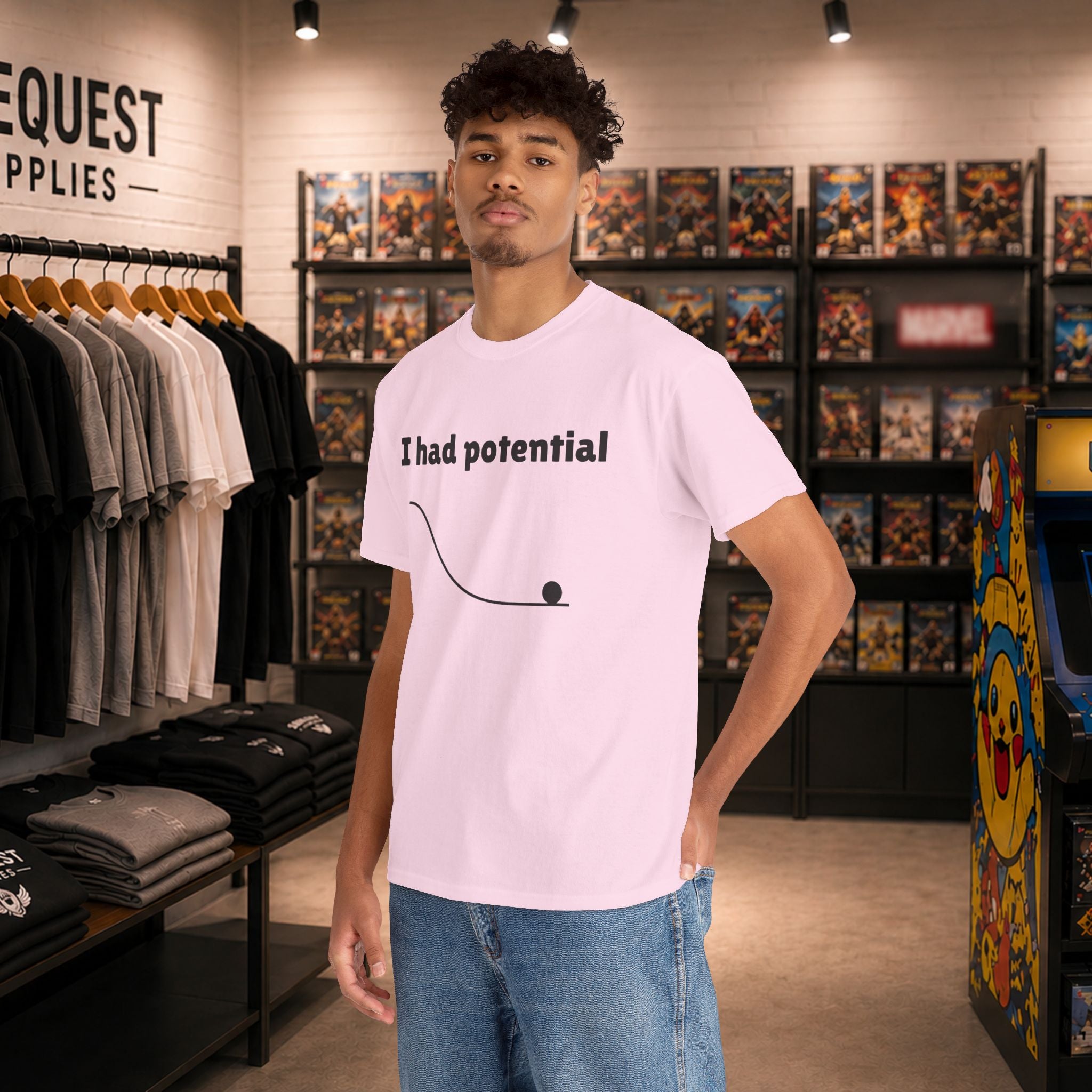 I Had Potential physics pun tee | T-Shirt, gravity potential energy design