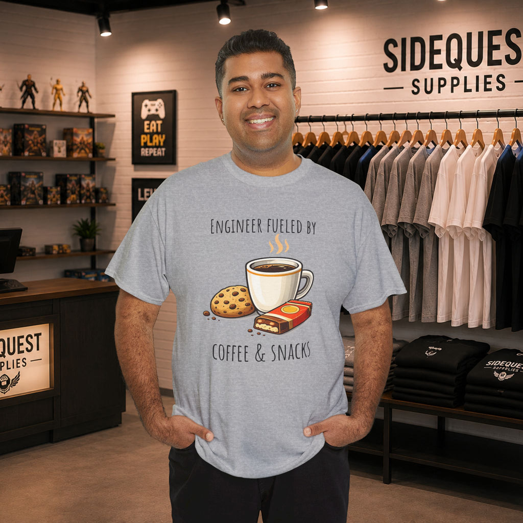 Engineer Fueled by Coffee & Snacks T-Shirt | Coffee Cookie Graphic Tee