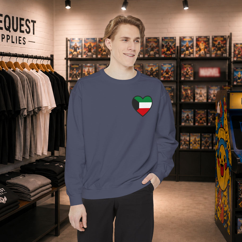 Kuwait heart shaped flag printed sweatshirt