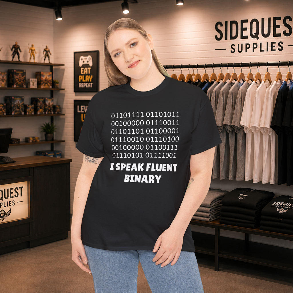 I Speak Fluent Binary Unisex Heavy Cotton Tee