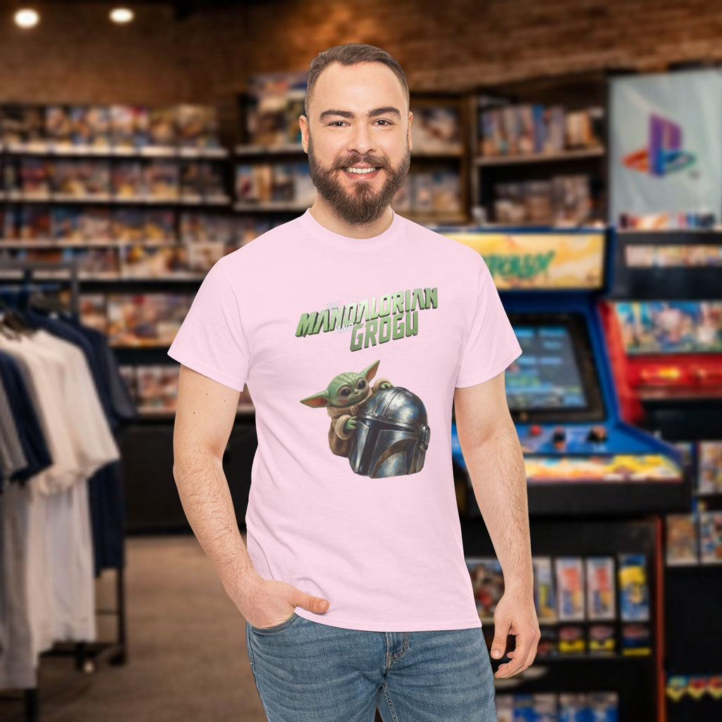 Mandalorian helmet and Grogu - T-shirt