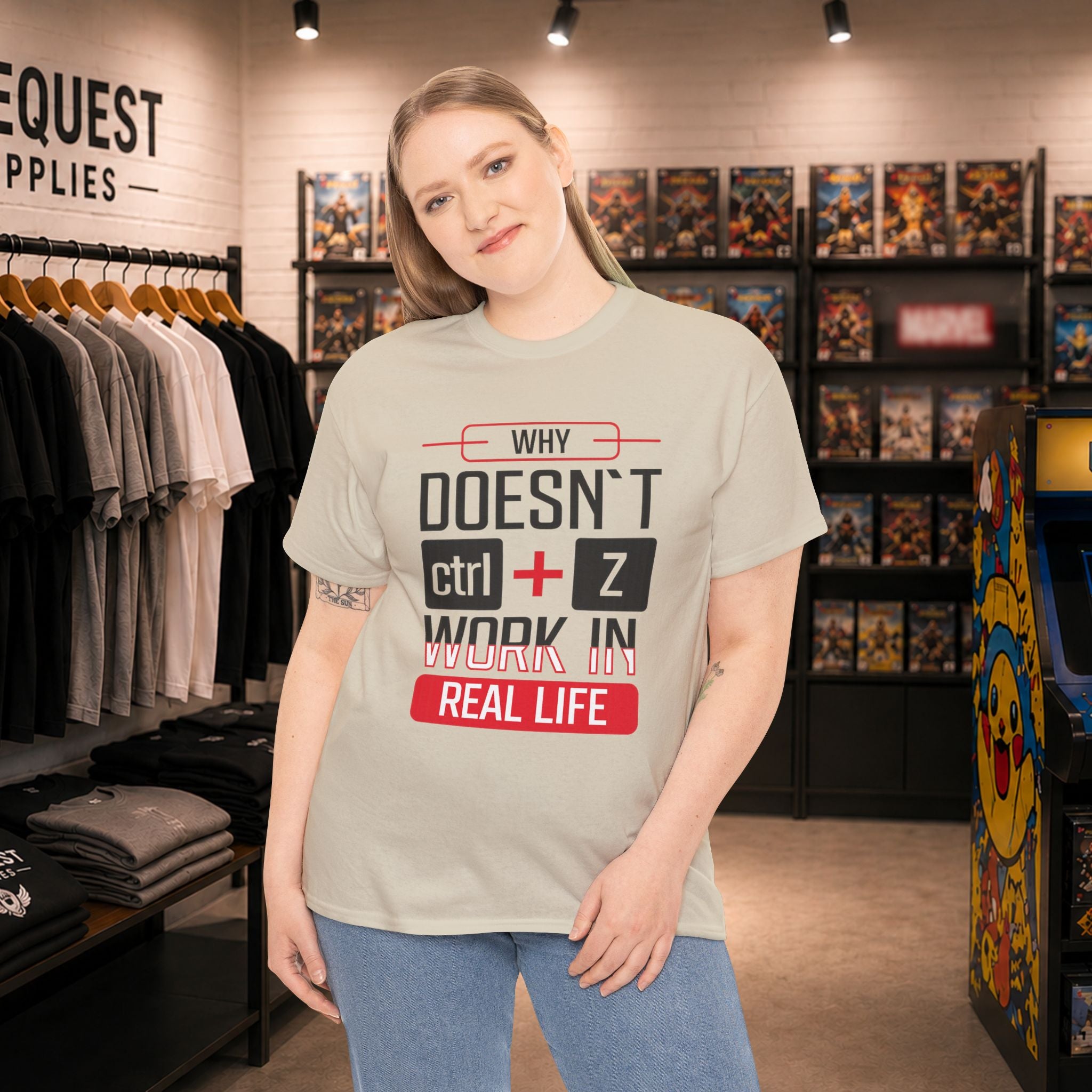 Why Doesn’t Ctrl + Z Work in Real Life? 💻😅 Unisex Heavy Cotton Tee