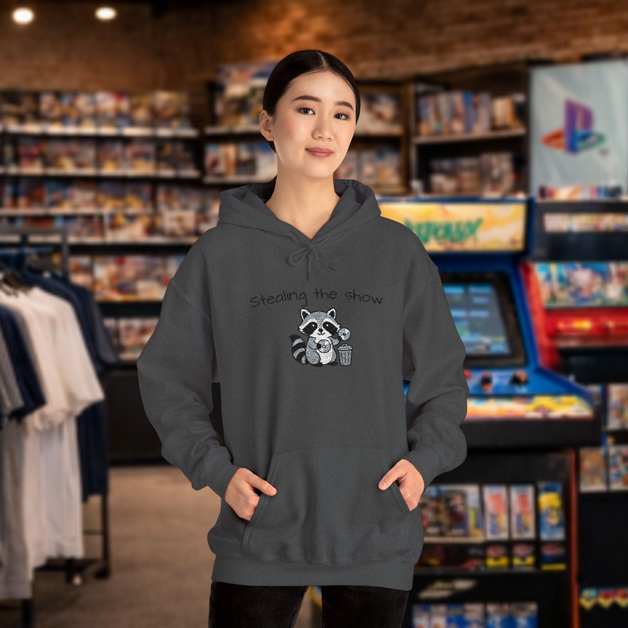 Cute Hedgehog embroidery Hoodie "Stealing the show" — cosy comfy and warm hoodie