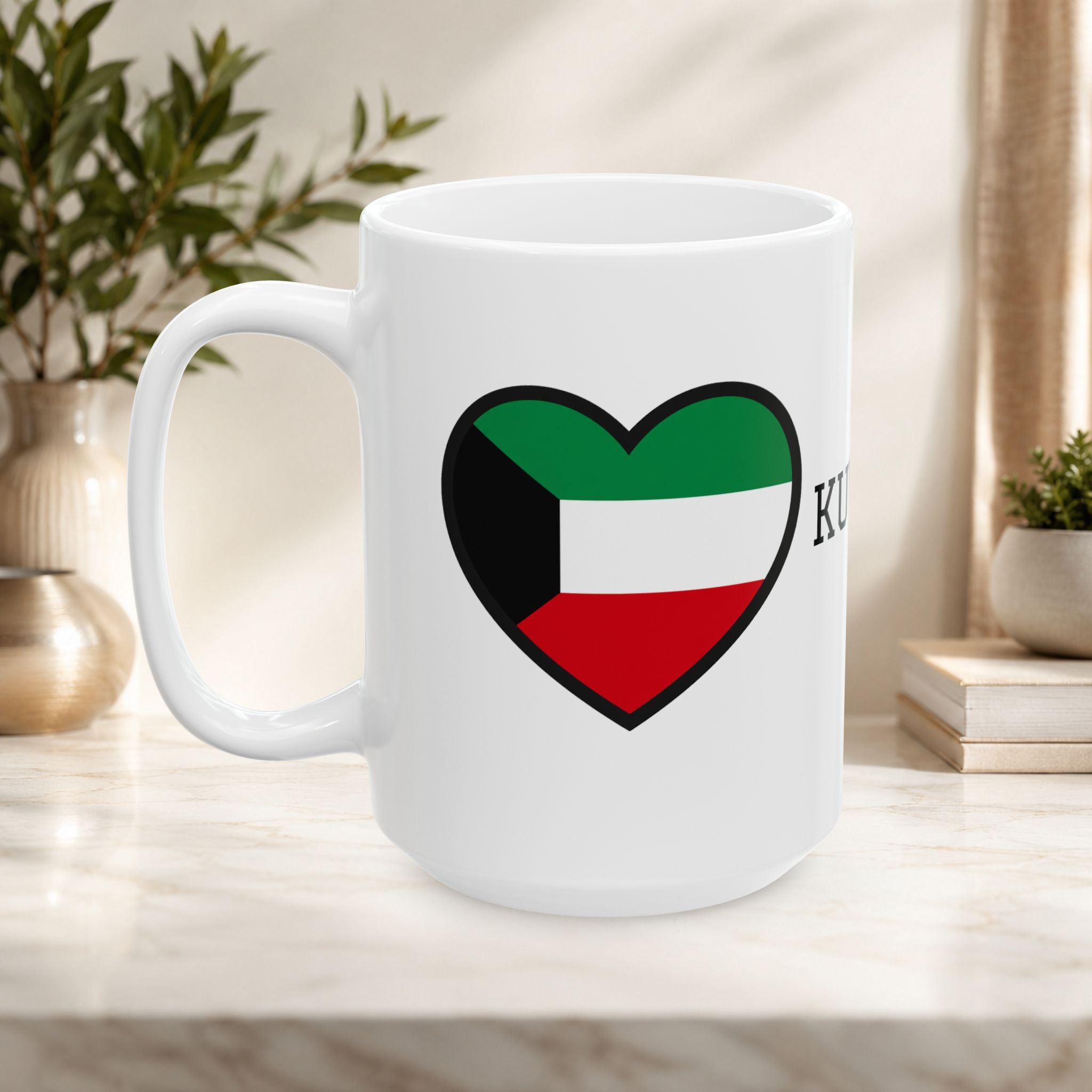 Kuwait flag heart design Ceramic Mug with Kuwait typography ceramic mug 11oz/15oz