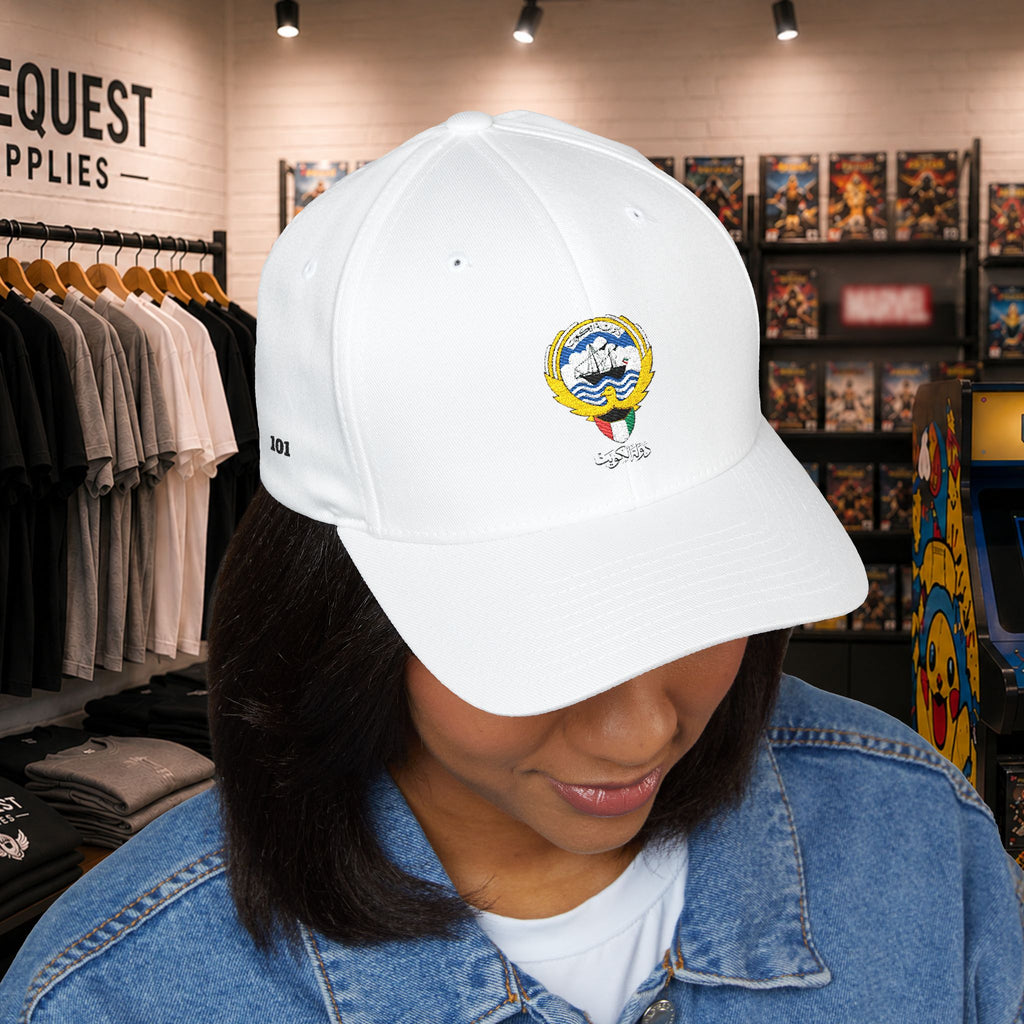 Kuwait closed back cap with Kuwait embroidery logo and country name  (Embroidery)