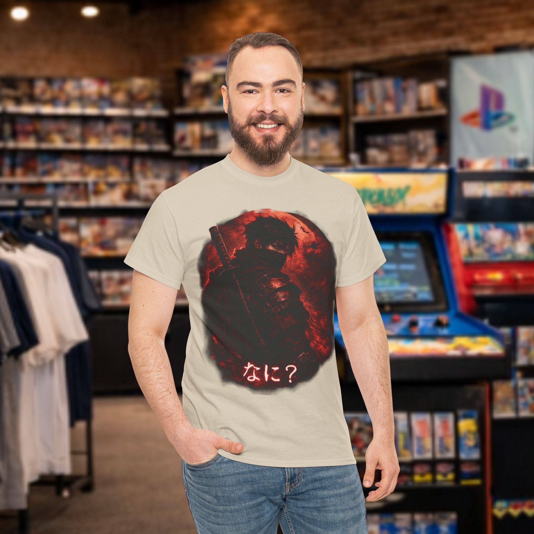 Black and red Ninja japanese text saying "Nani" T-Shirt | comfy T-shirt