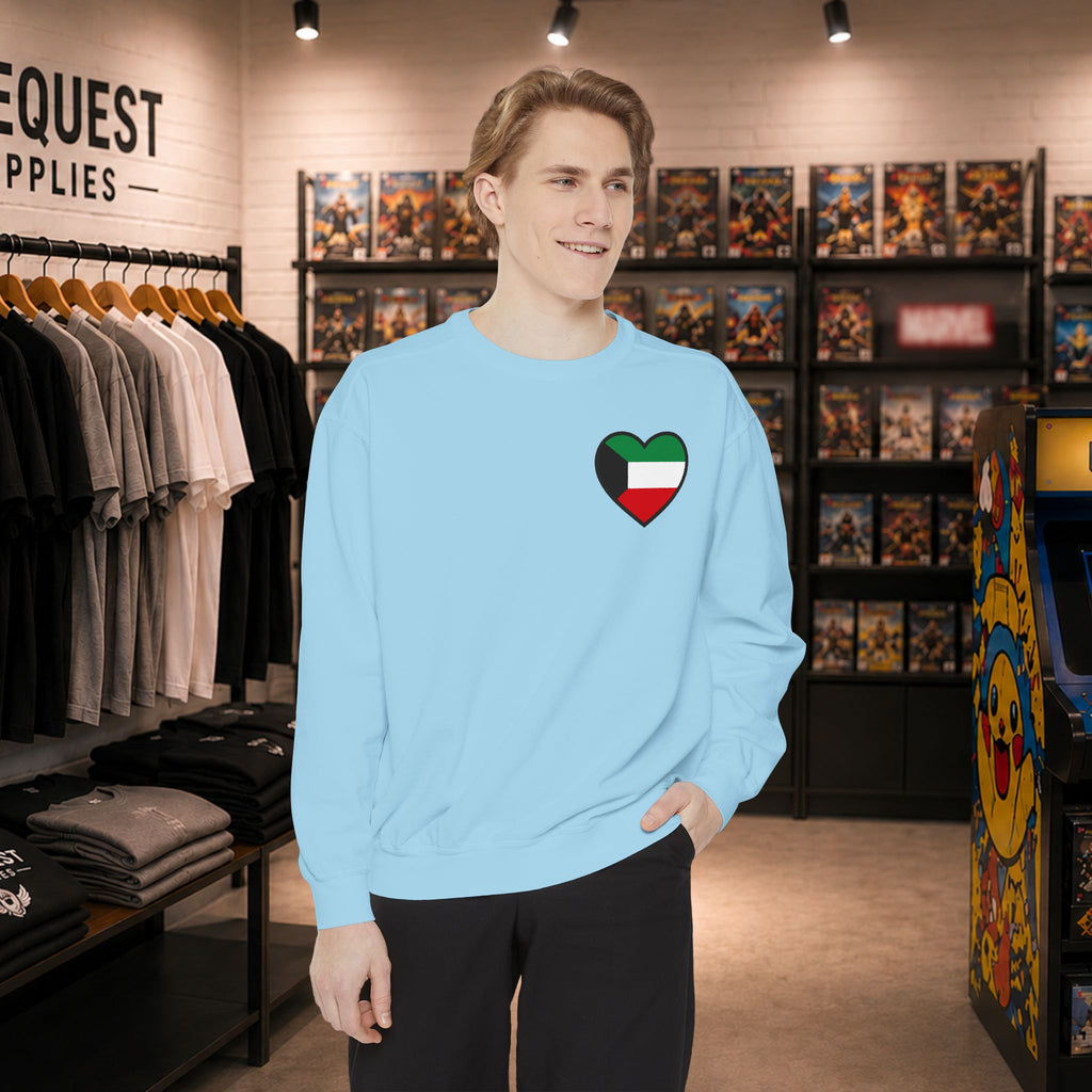 Kuwait heart shaped flag printed sweatshirt