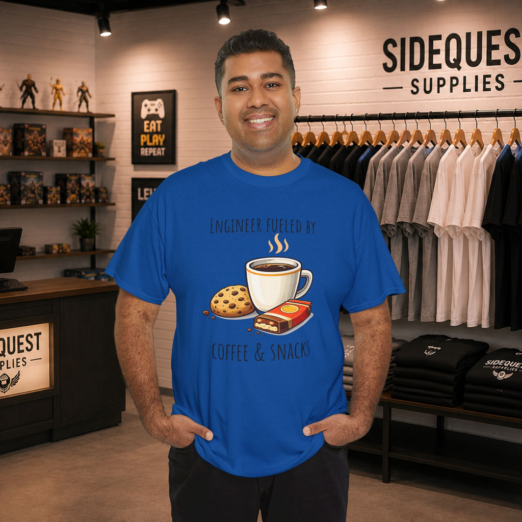 Engineer Fueled by Coffee & Snacks T-Shirt | Coffee Cookie Graphic Tee