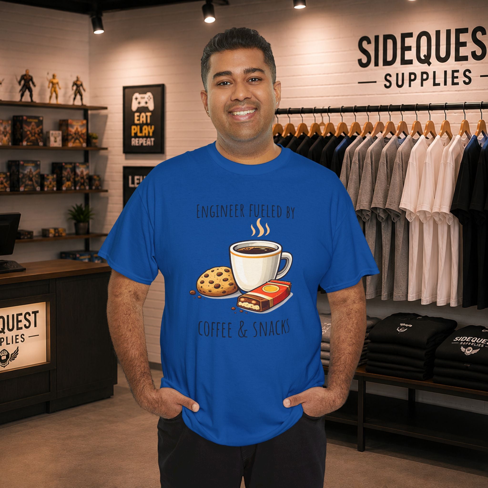 Engineer Fueled by Coffee & Snacks T-Shirt | Coffee Cookie Graphic Tee