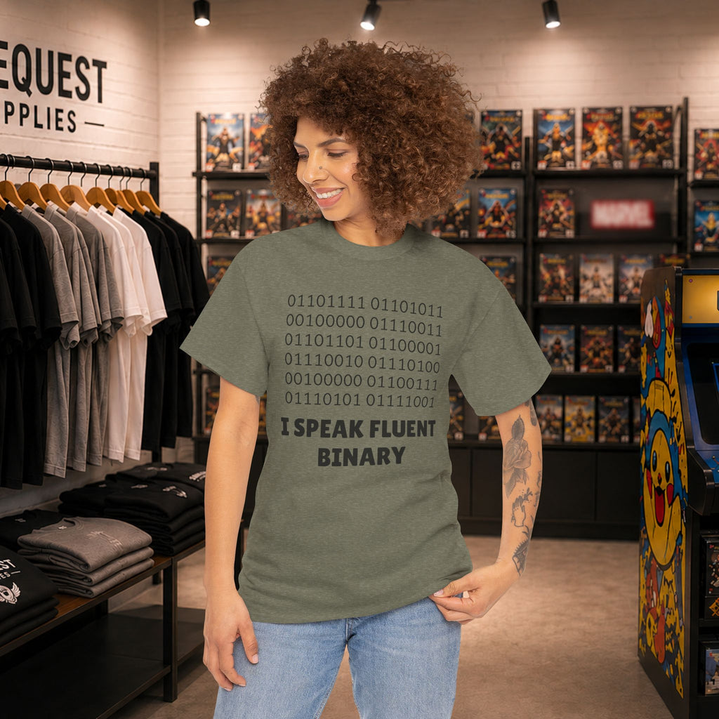 I Speak Fluent Binary Unisex Heavy Cotton Tee