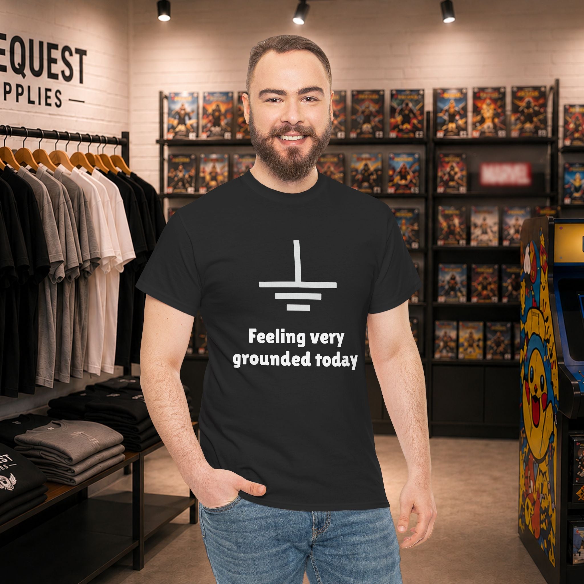 I’m Feeling Very Grounded Today ⚡😄 Unisex Heavy Cotton Tee
