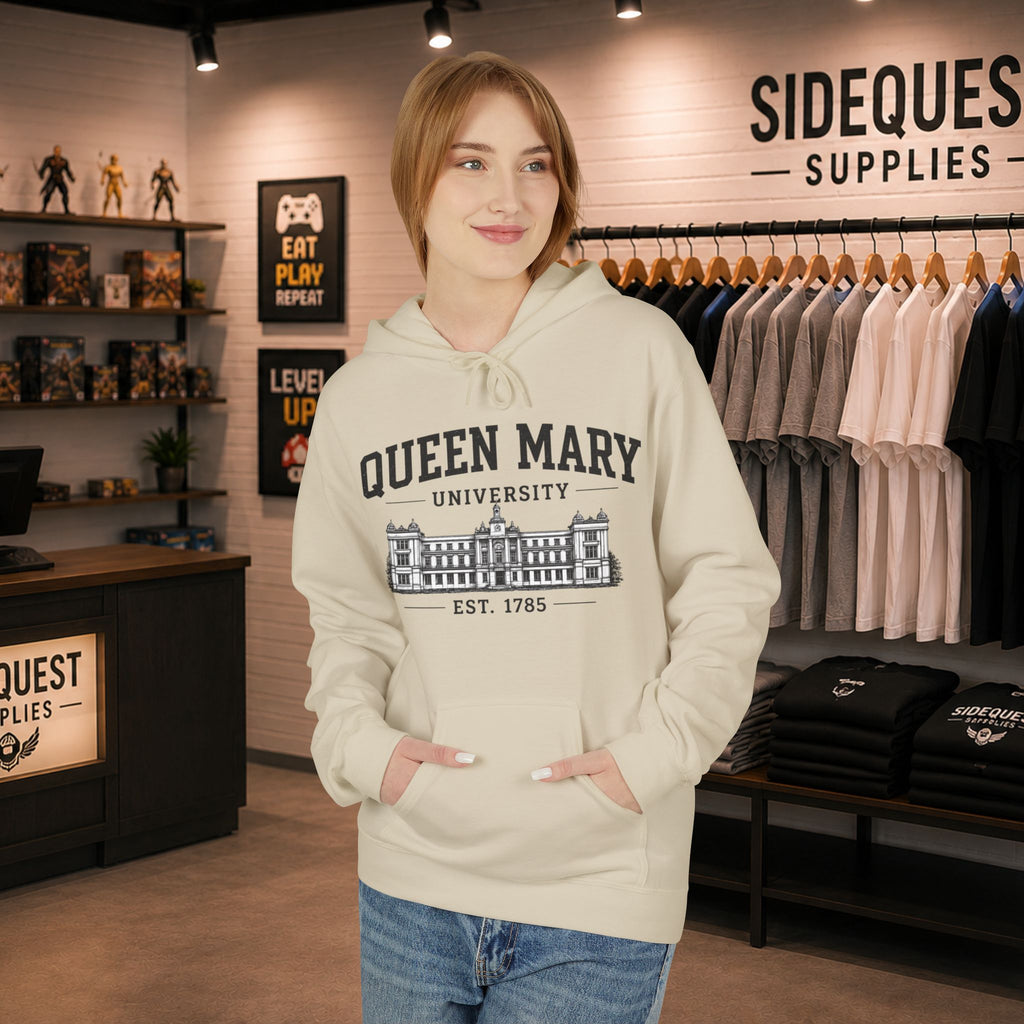 Queen Mary University Building hoodie | Campus Apparel, College Sweatshirt