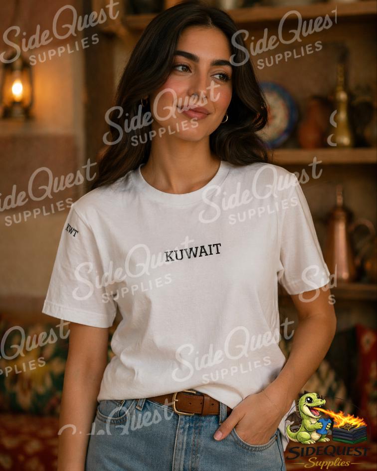Kuwait T-Shirt | embroidery | Unisex Cotton Tee | Arabic Gulf Style Shirt | Soft Casual Everyday Wear | Gift for Kuwait Lovers| Gulf