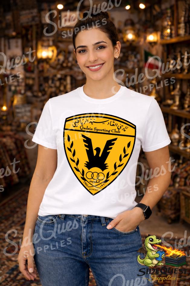 Qadsia Sporting Club T-Shirt | Kuwait Football Crest Tee | Front Logo & Back QADSIA Print | Comfort Colors | soccer | gulf| middle east