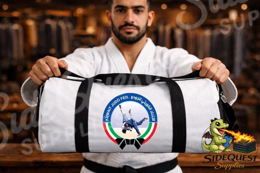 Kuwait Custom Duffel Bag - national- gym - judo- personalized travel bag - karate - football