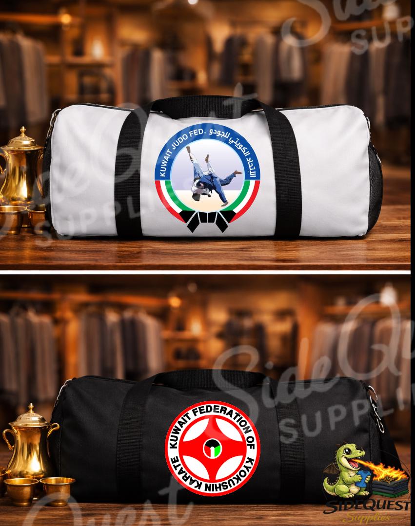 Kuwait Custom Duffel Bag - national- gym - judo- personalized travel bag - karate - football